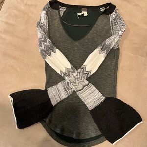 Free People Knit Bell Sleeve Top - Size XS